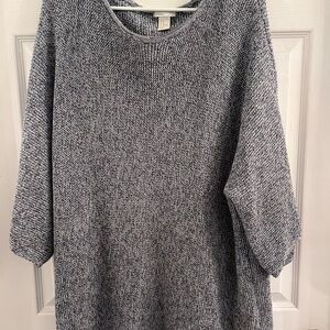 H&M Gray Marled Knit Tunic Sweater
